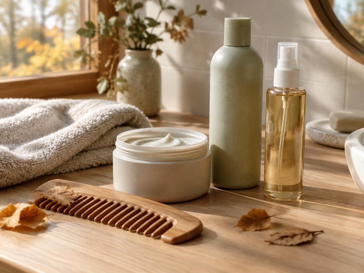 Productos para cuidar el pelo en casa después del verano: mascarilla, champú suave y protector térmico